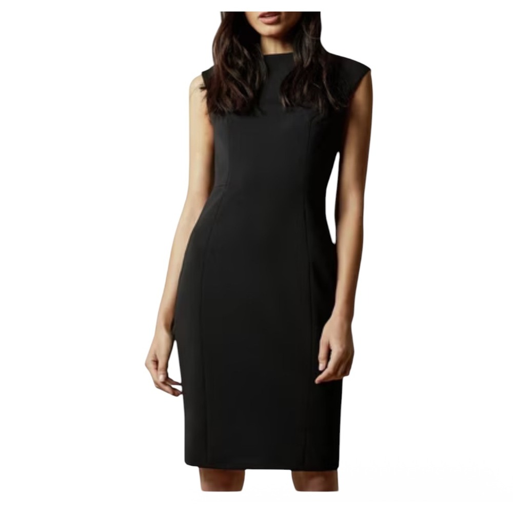 Ted Baker London Wool Blend Sheath Dress Brown Floral Lining Size 2 (US 6)